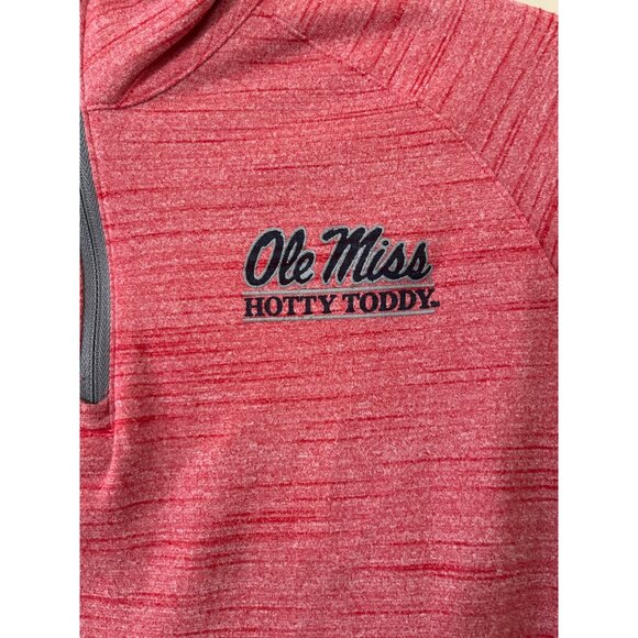 Under Armour Boys Large Loose HeatGear Quarter Zip Red Old Miss Pullover - Picture 2 of 5